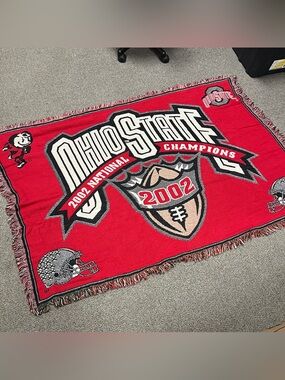 Vtg 2002 Ohio State Champions Tapestry Rug